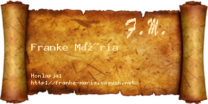 Franke Mária névjegykártya